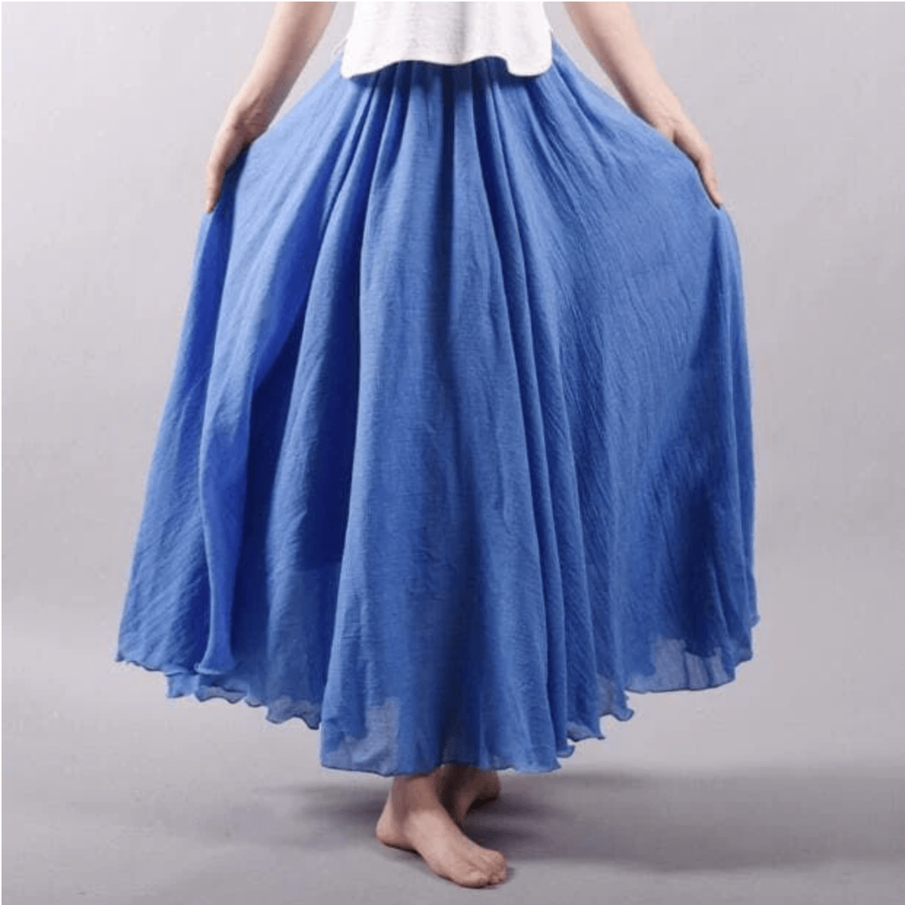 Nahla | Women's Bohemian Linen Maxi Skirt with Flowy Silhouette 1
