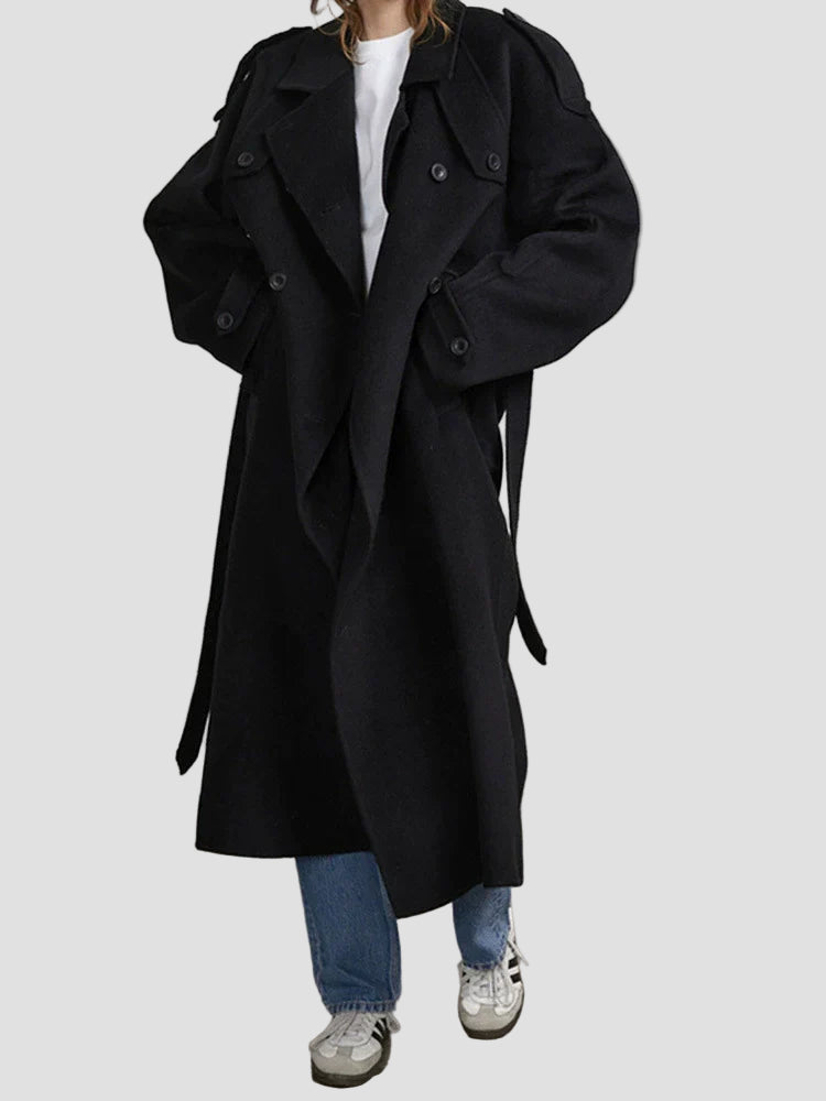Women’s Full-Length Double-Breasted Oversized Trench Coat