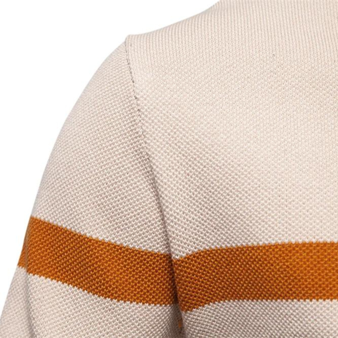 Men’s Color Block Quarter-Zip Knit Jumper