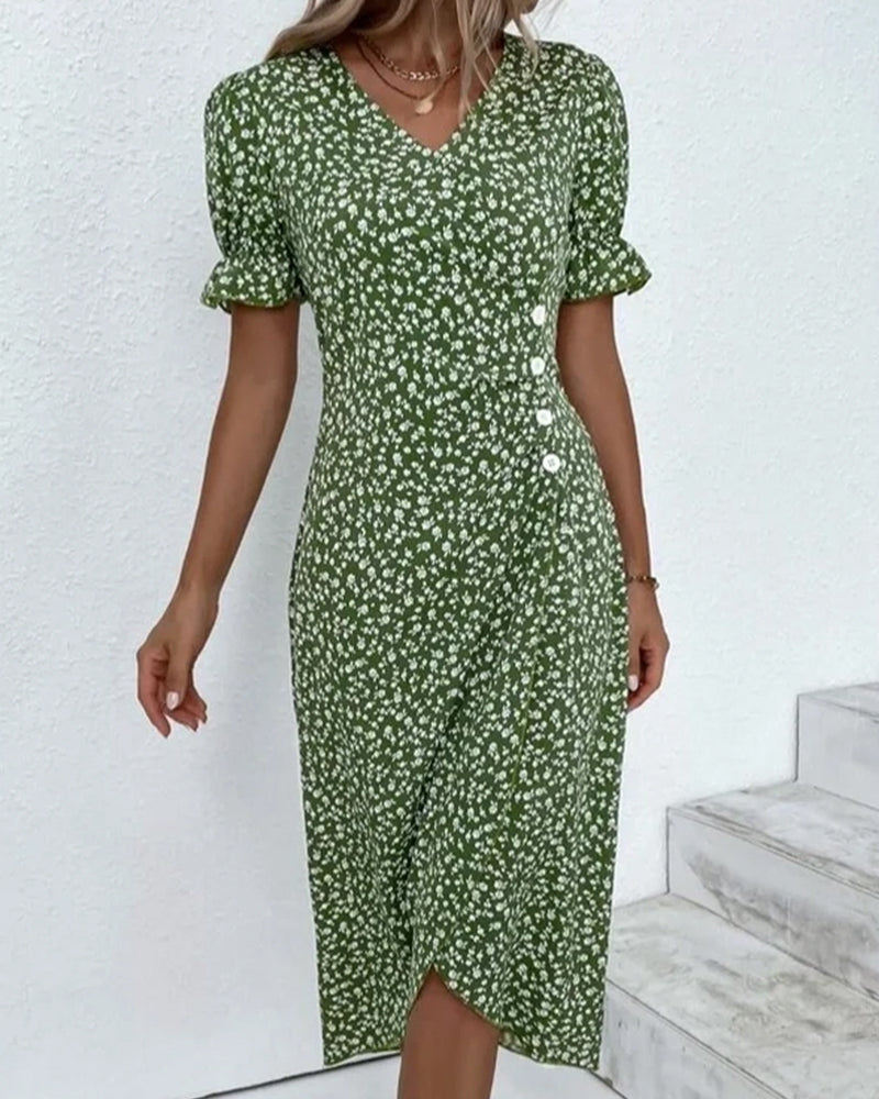 Rosa Collection | Women's Dress with Floral Print & Flattering Wrap Design 1