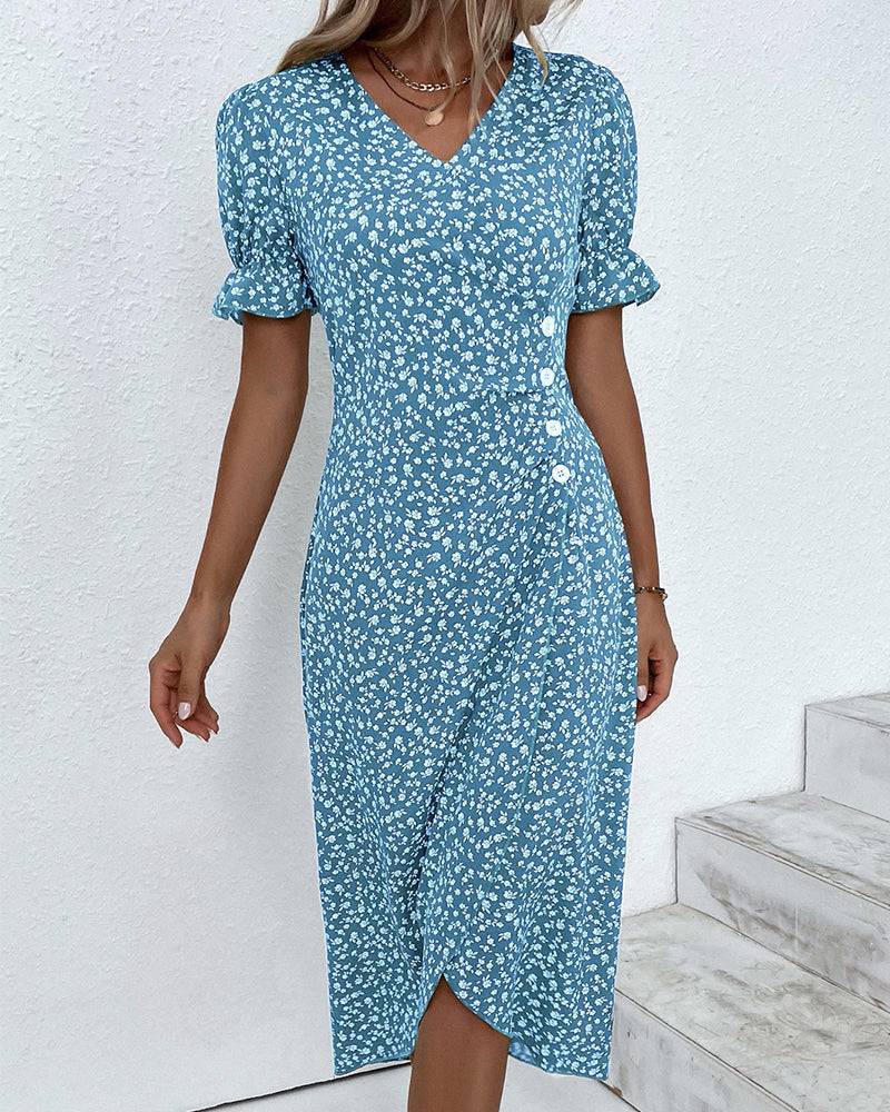 Rosa Collection | Women's Dress with Floral Print & Flattering Wrap Design 4
