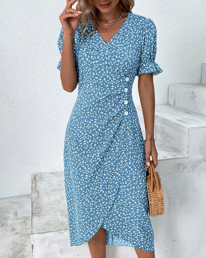 Rosa Collection | Women's Dress with Floral Print & Flattering Wrap Design 9