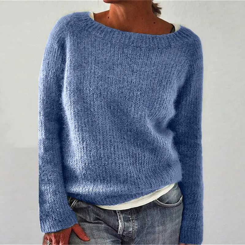 Women’s Loose Fit Boat Neck Knit Jumper
