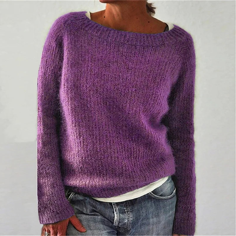 Women’s Loose Fit Boat Neck Knit Jumper
