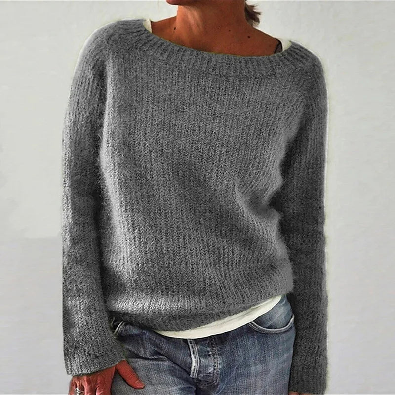 Women’s Loose Fit Boat Neck Knit Jumper