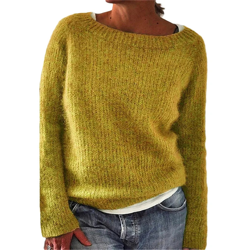 Women’s Loose Fit Boat Neck Knit Jumper