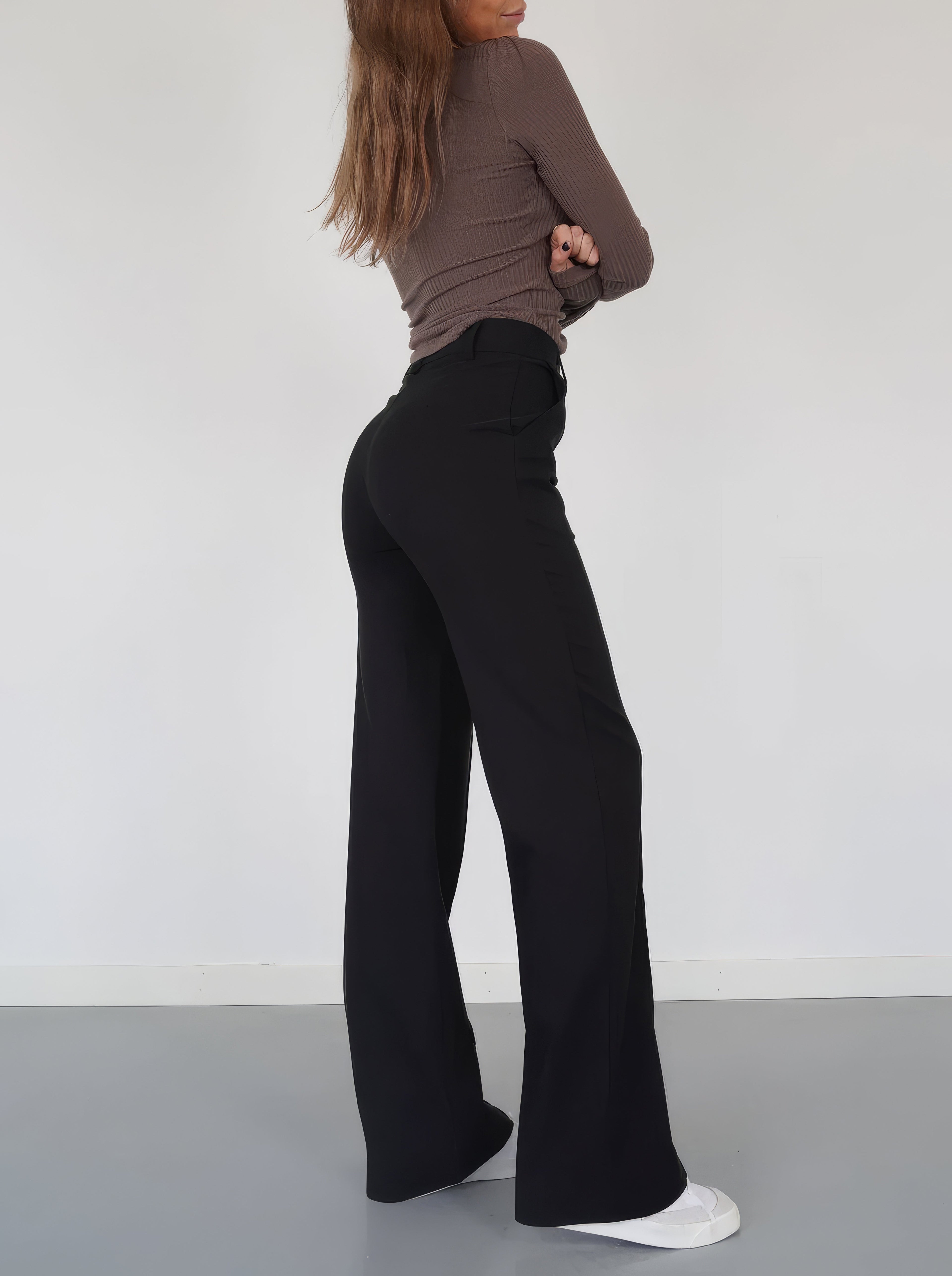 Samantha | Chic High-Waisted Black Trousers 1