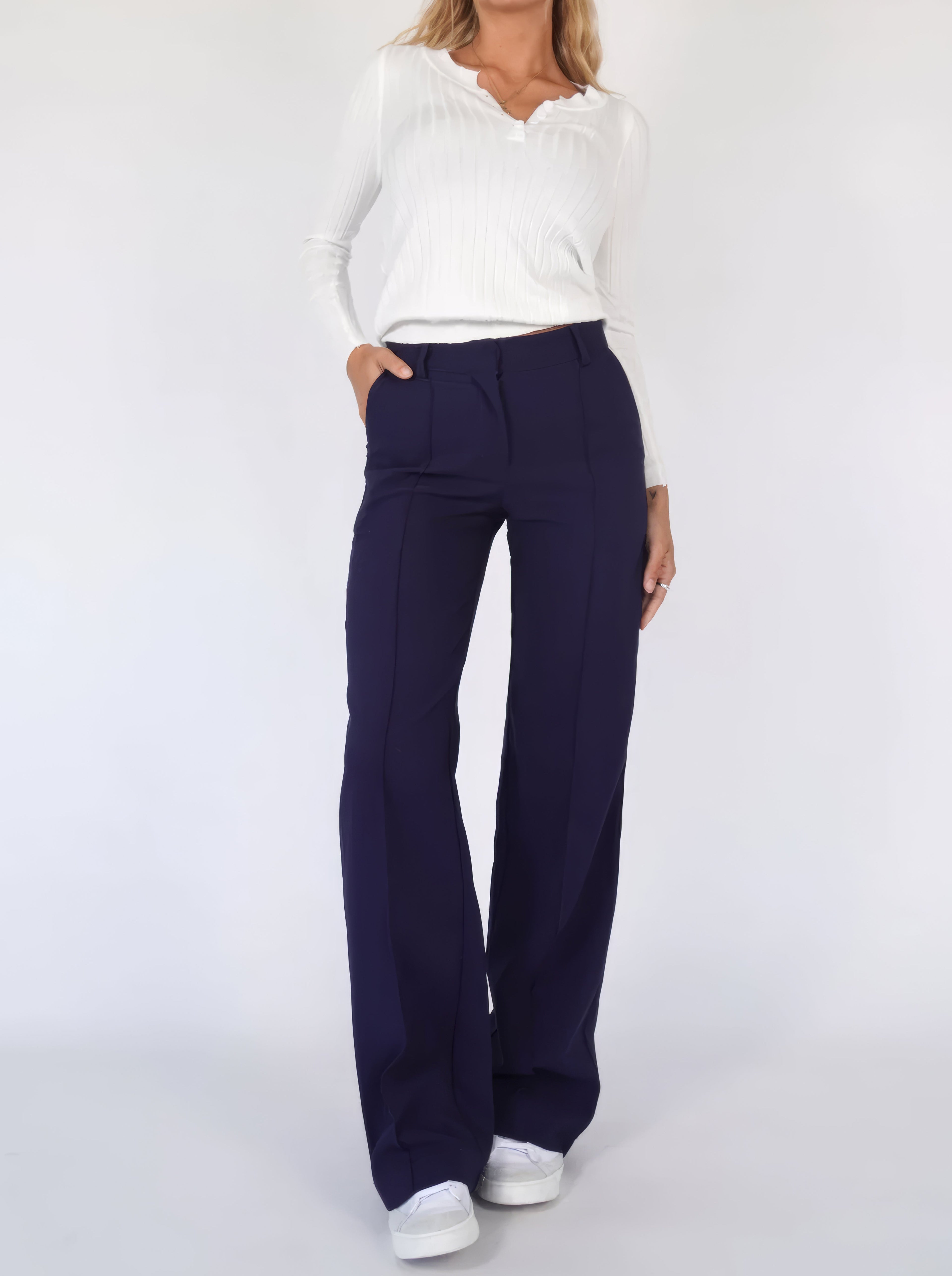 Samantha | Chic High-Waisted Black Trousers 10