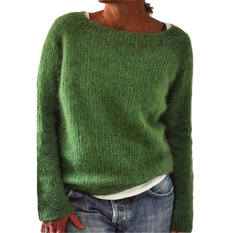Women’s Loose Fit Boat Neck Knit Jumper
