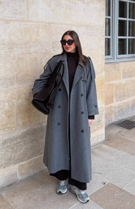 Women’s Full-Length Double-Breasted Oversized Trench Coat