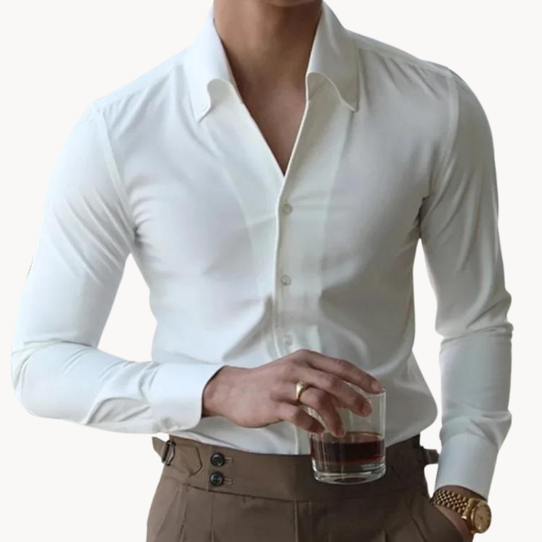 Soft-Blend Shirt | Button-Front Design with Relaxed Fit & Stretch Fabric 2