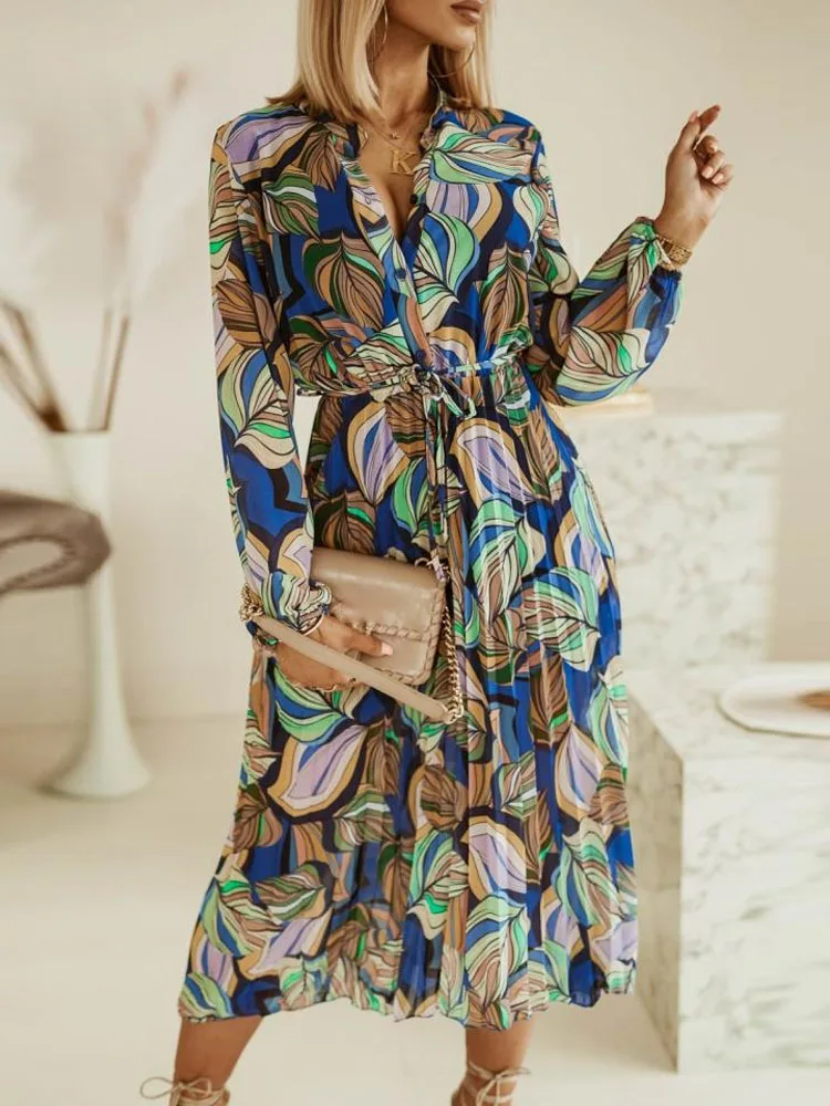 Sophia | Chic Flowy Long Sleeve Maxi Dress for Women 0