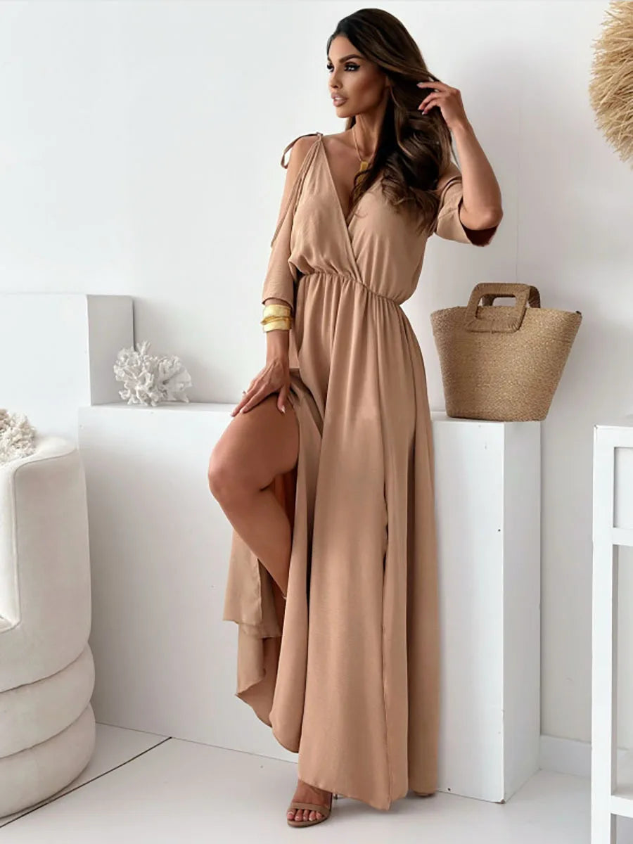 Sophia | Elegant Cold-Shoulder Maxi Dress for Wedding Guests 2