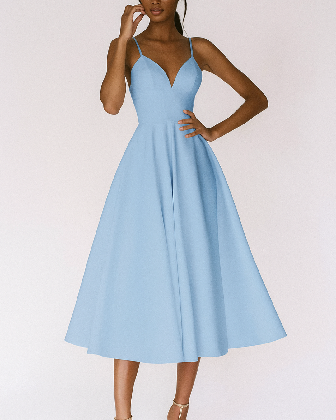 Sophia | Elegant Strappy Midi Wedding Guest Dress 4