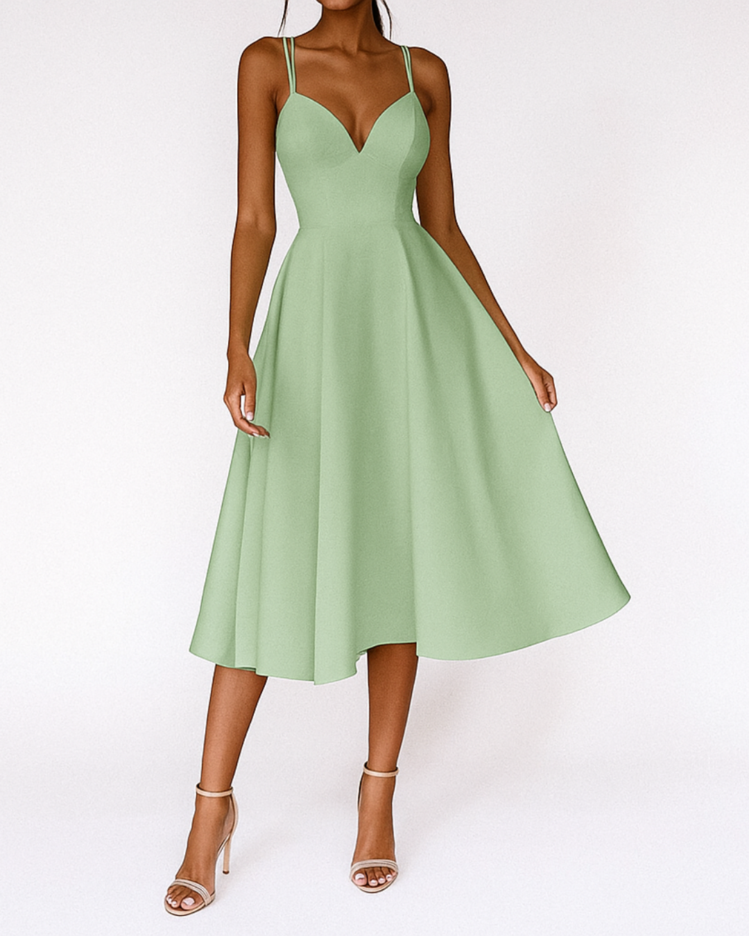 Sophia | Elegant Strappy Midi Wedding Guest Dress 5
