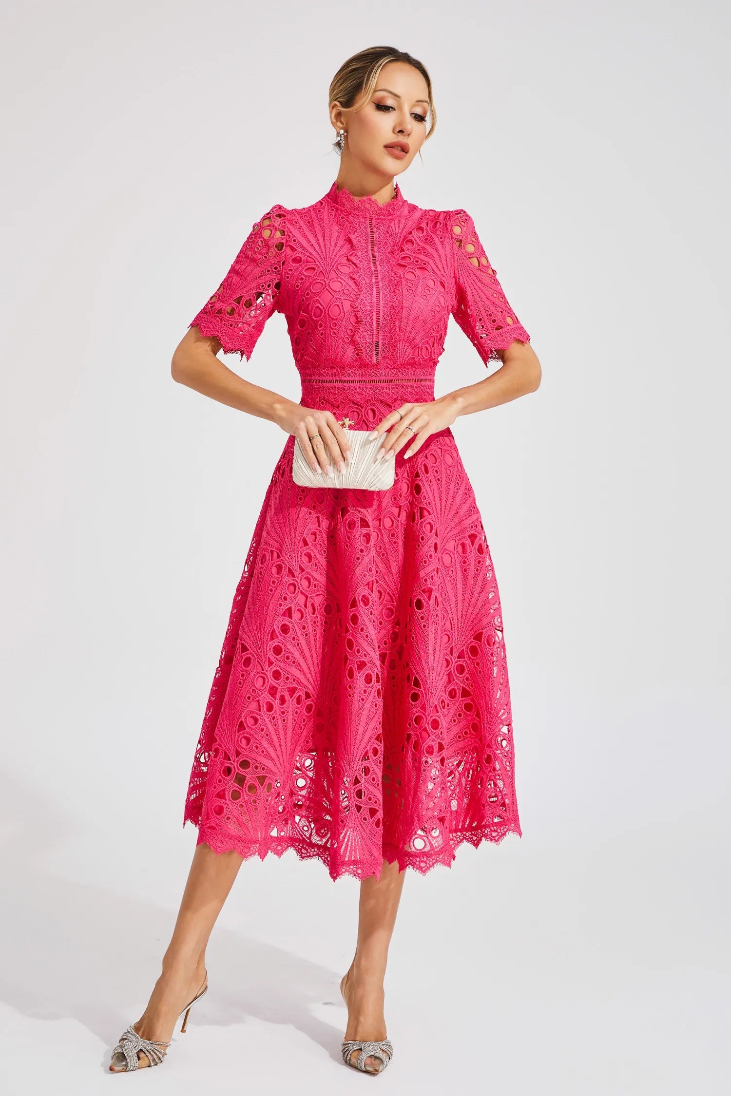 Sophie | Chic Lace Midi Wedding Guest Dress 2