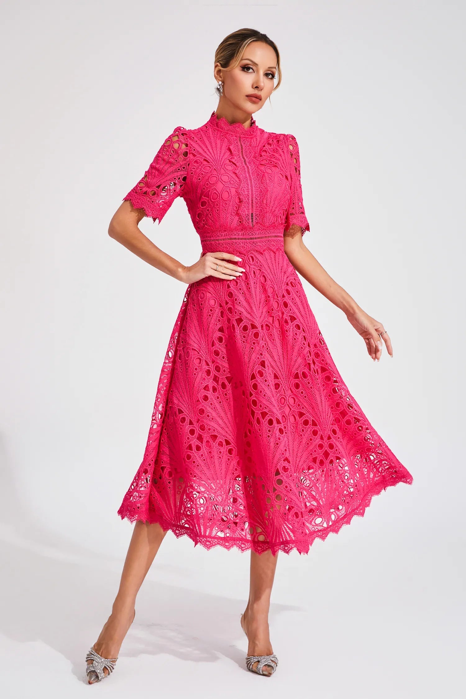Sophie | Chic Lace Midi Wedding Guest Dress 4