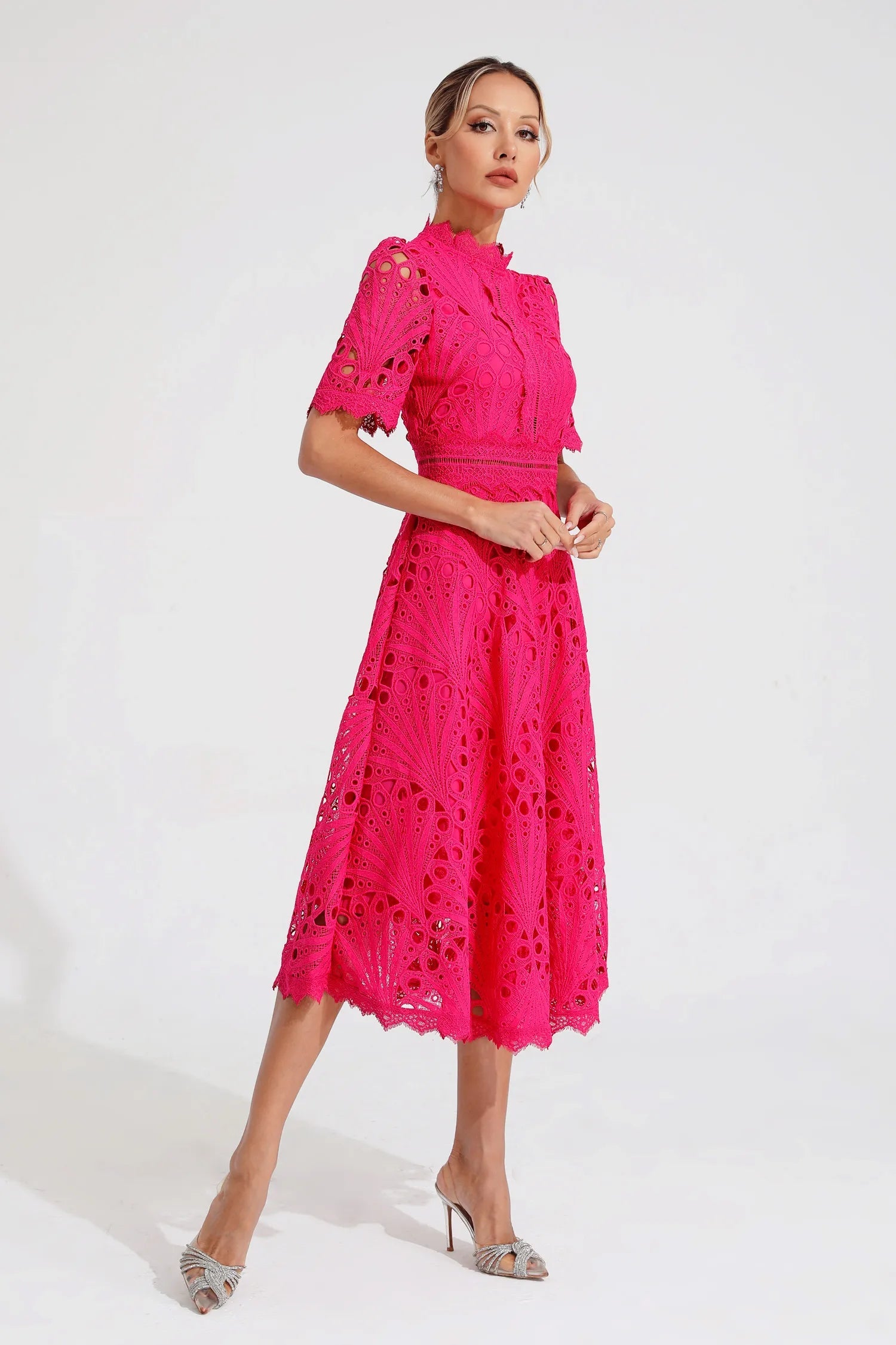 Sophie | Chic Lace Midi Wedding Guest Dress 6