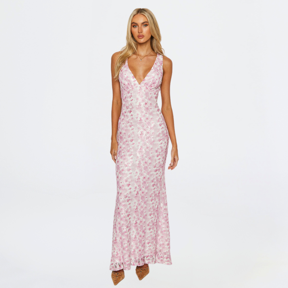 Sophie | Elegant Flowing Maxi Wedding Guest Dress 0