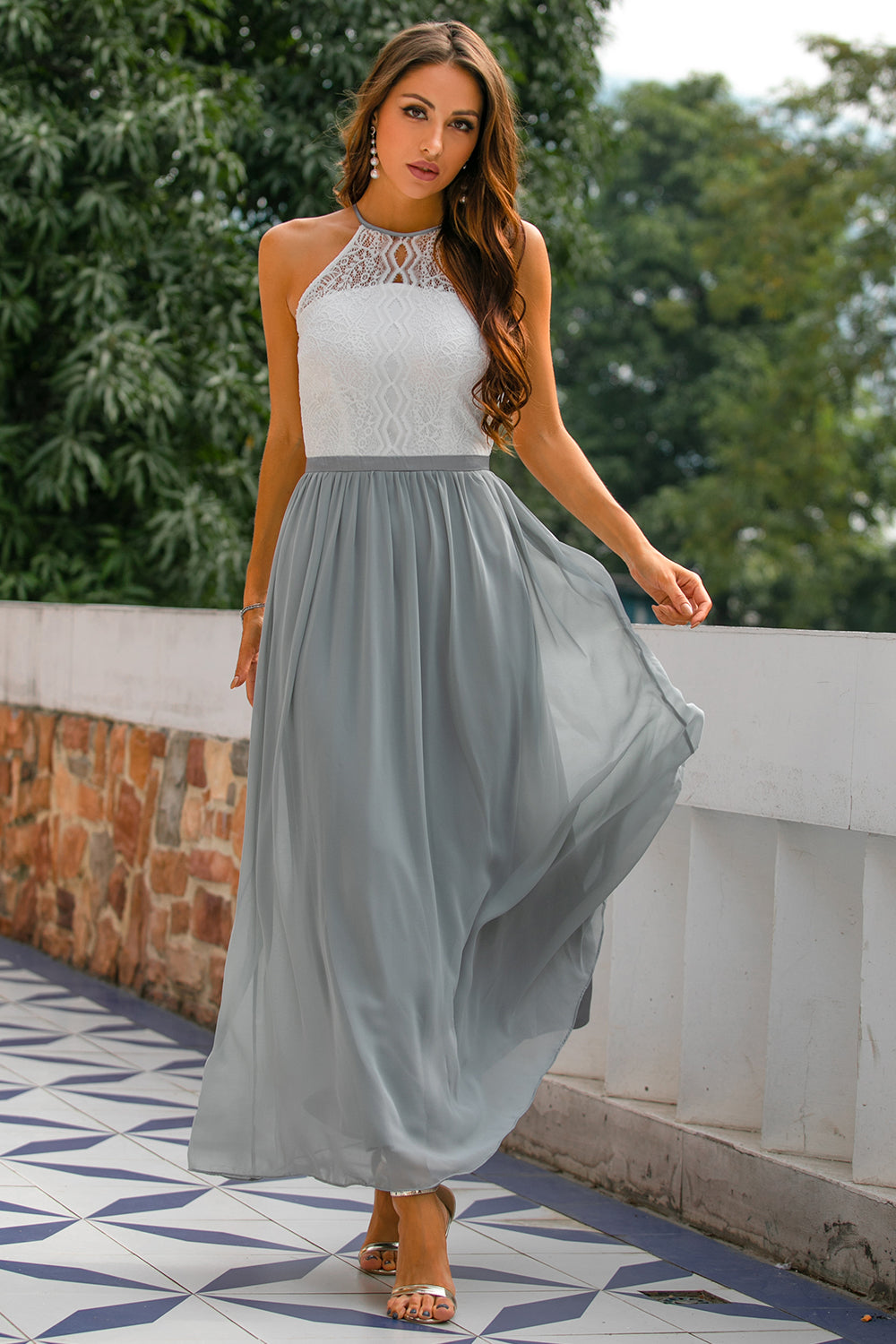 Sophie | Elegant Halter Maxi Dress for Women's Cocktail and Formal Events 0