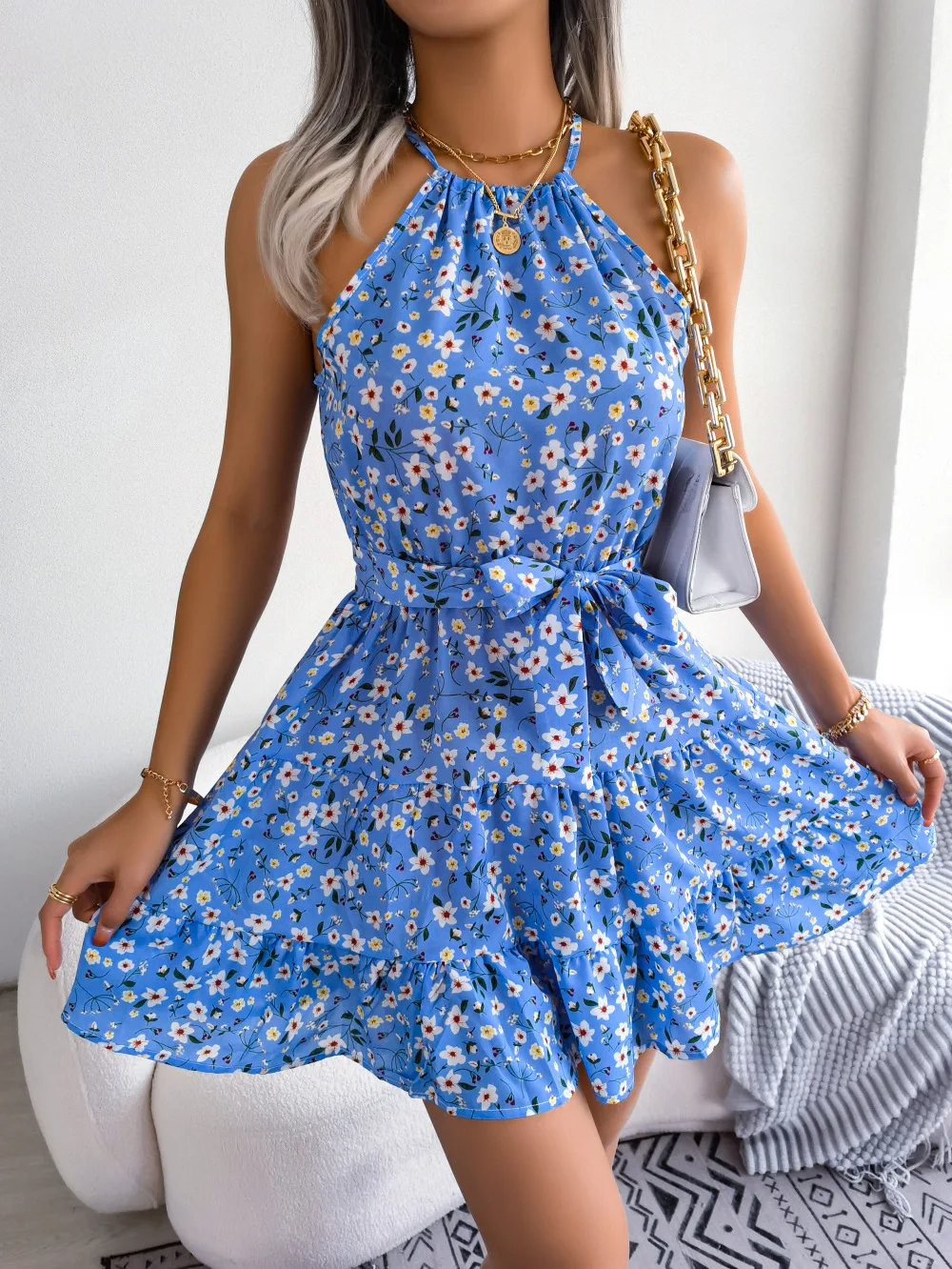 Sophie | Floral Halter Summer Dress 5