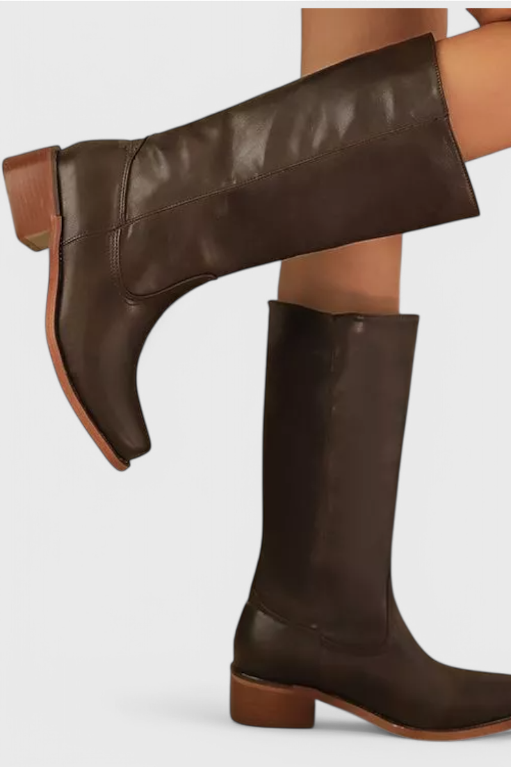 Women’s Knee High Boots with Stacked Heel