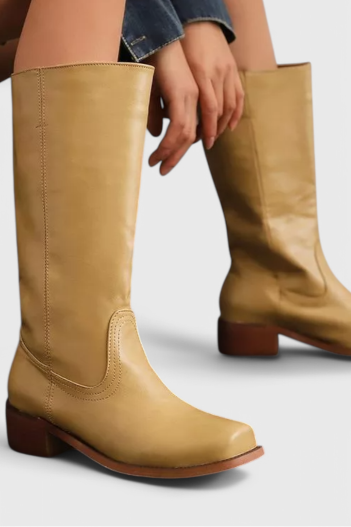 Women’s Knee High Boots with Stacked Heel