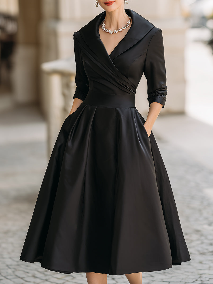 Tessa | Women's Dress with Flattering Wrap Design & Midi Length 0