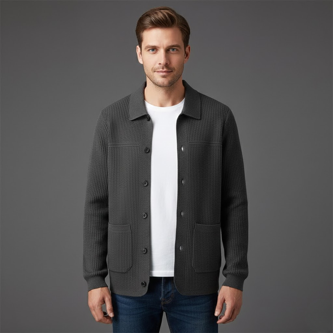 Archer | Men's Ribbed Cardigan with Deep Pockets