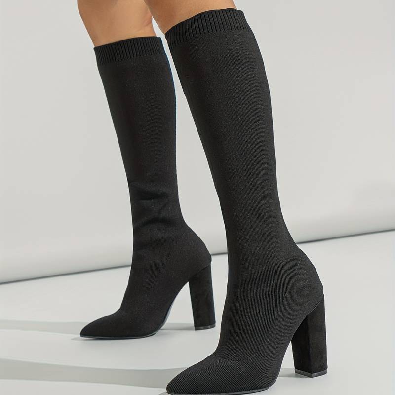 Women’s Knee High Stretch Knit Sock Boots