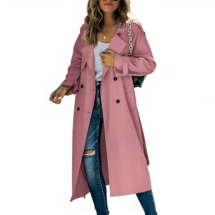 Women’s Double-Breasted Belted Trench Coat