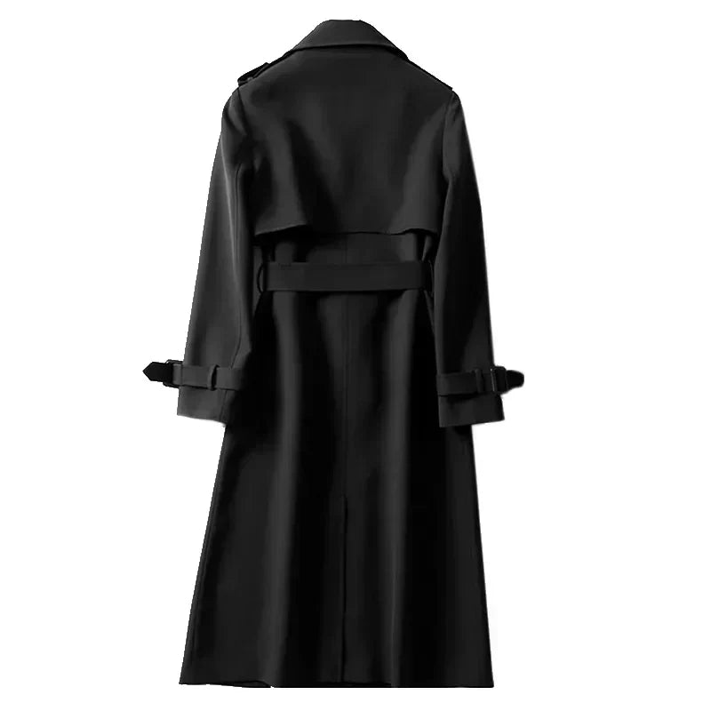 Women’s Full-Length Trench Coat with Belted Waist
