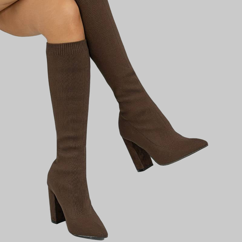 Women’s Knee High Stretch Knit Sock Boots