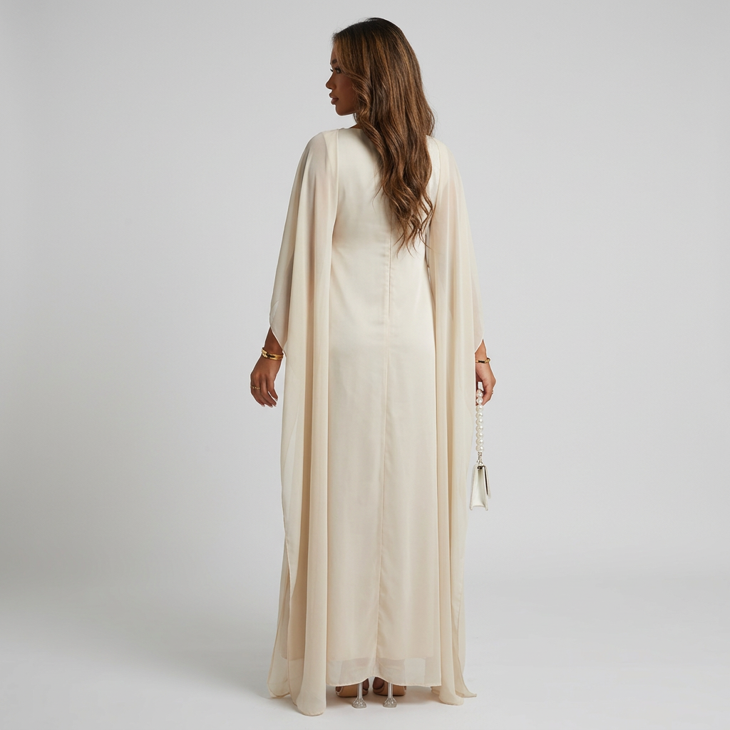 Jeny | Flowing Cape Maxi Dress for Women