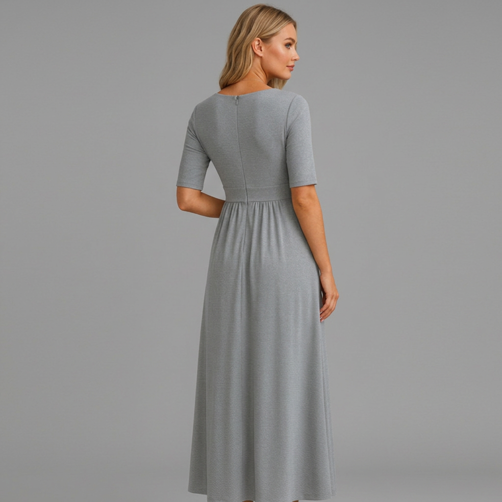 Women’s V-Neck Midi Dress – Chic Collection