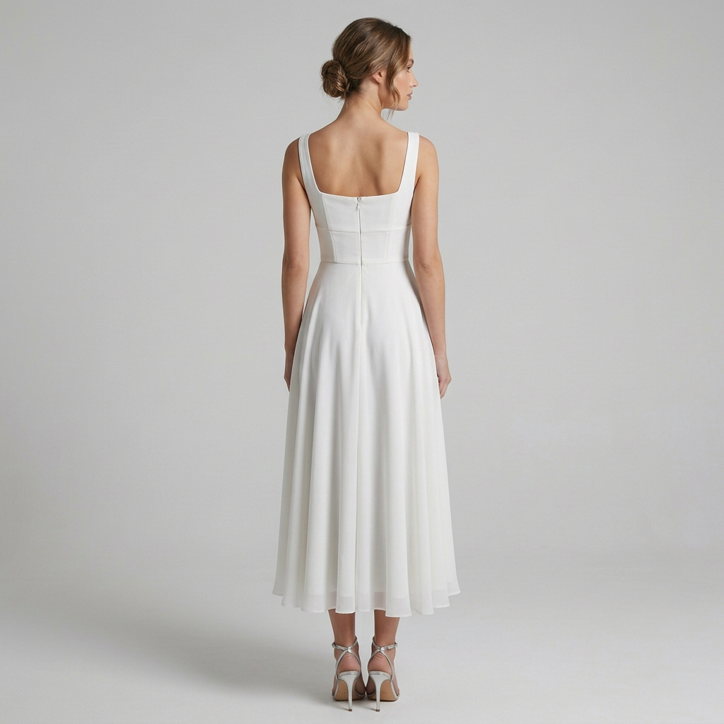 Victoria | Elegant Square Neck for Wedding Guest Dress