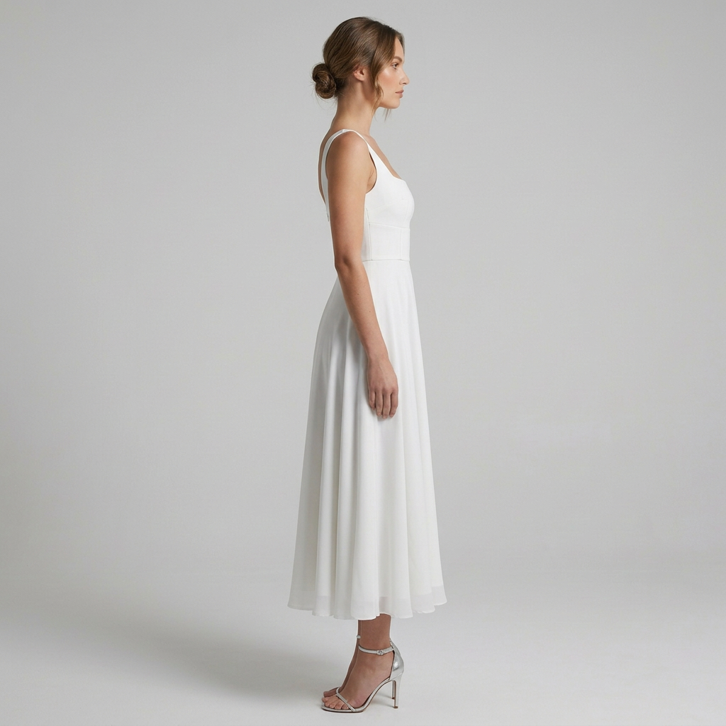 Victoria | Elegant Square Neck for Wedding Guest Dress
