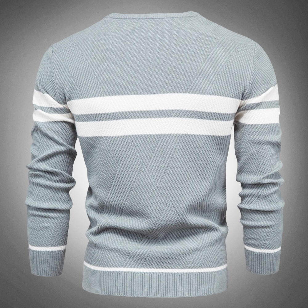 Men’s Striped Crew Neck Knit Jumper