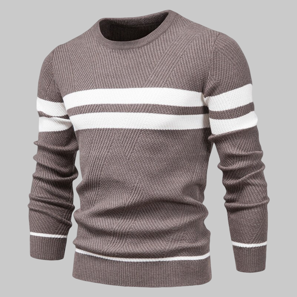 Men’s Striped Crew Neck Knit Jumper