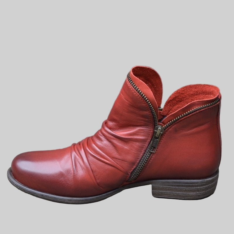 Women’s Side-Zip Low Heel Ankle Boots