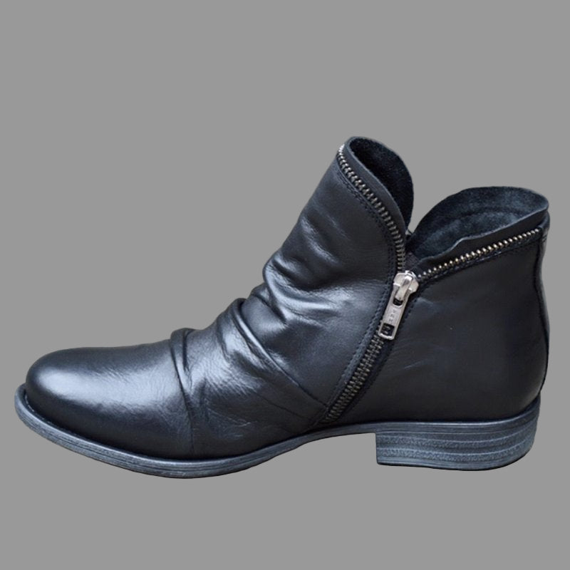 Women’s Side-Zip Low Heel Ankle Boots