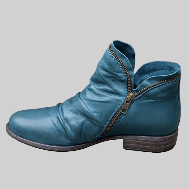 Women’s Side-Zip Low Heel Ankle Boots